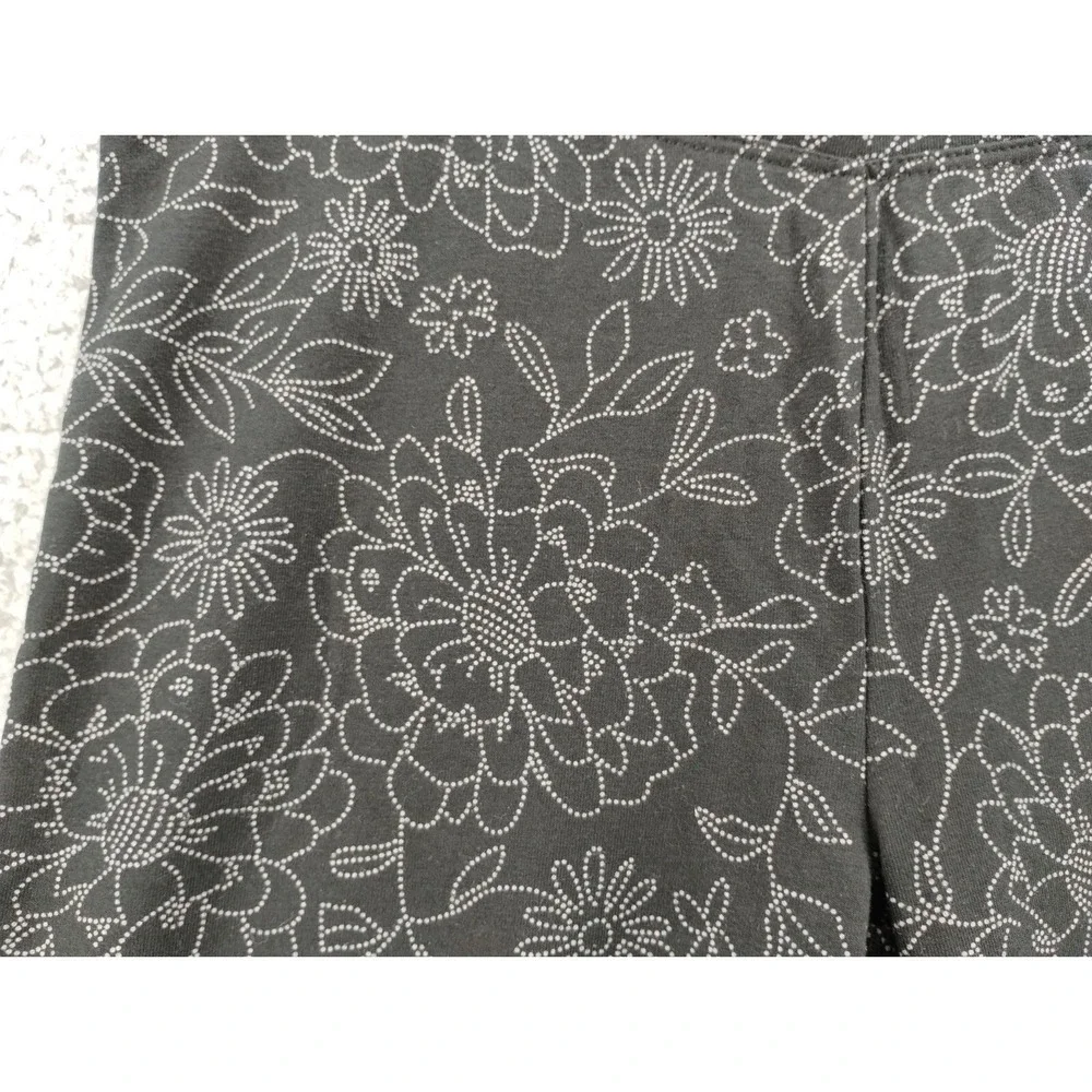 Sonoma Leggings Womens Small Black Floral Mid‎ Rise Non-see-through NWT